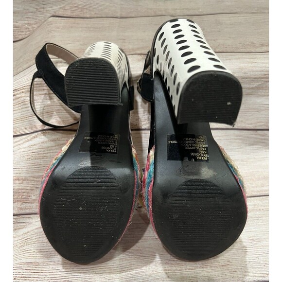 Betsey Johnson Womens Polka Fabric - Special Occasion Slingback Platform 5.5M - Picture 8 of 9